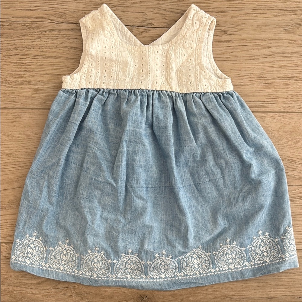 Jessica Simpson Charming Cream and Blue Dress size 12 months
